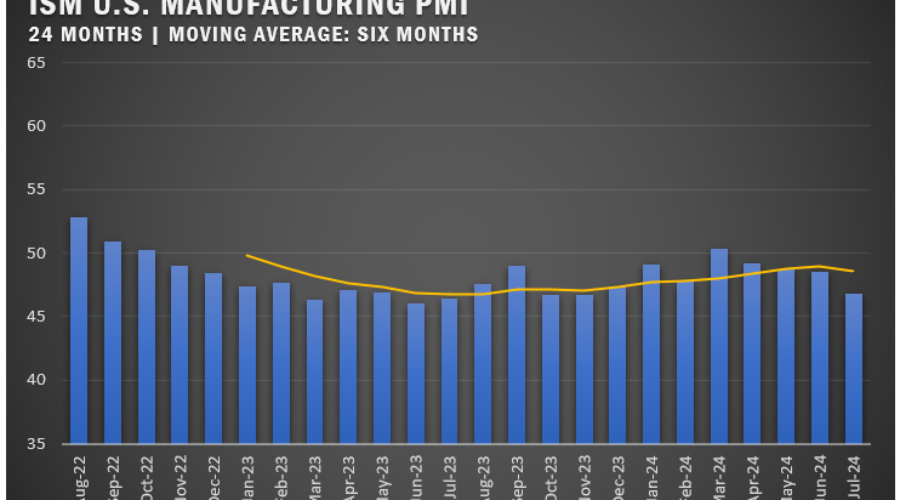 US PMI Falls to 46.8 Percent in July